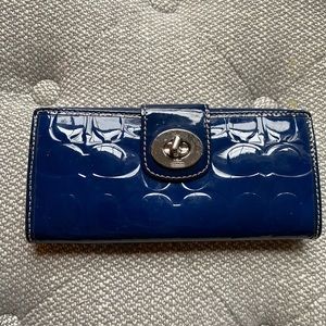 Coach Blue Patent Wallet